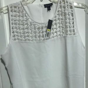 The Limited - Bright white sleeveless blouse with small studs